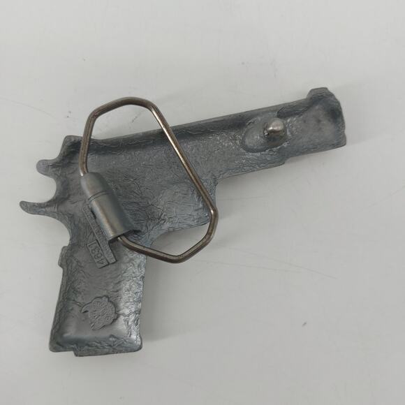 Gun Belt Buckle Rifle Pistol Belt buckle Silver Gray Tone - Picture 3 of 8